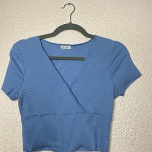 Blue crop top